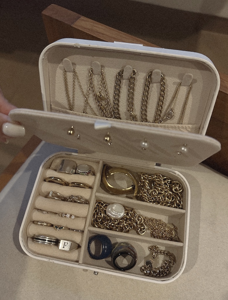 Travel size jewelry organizer