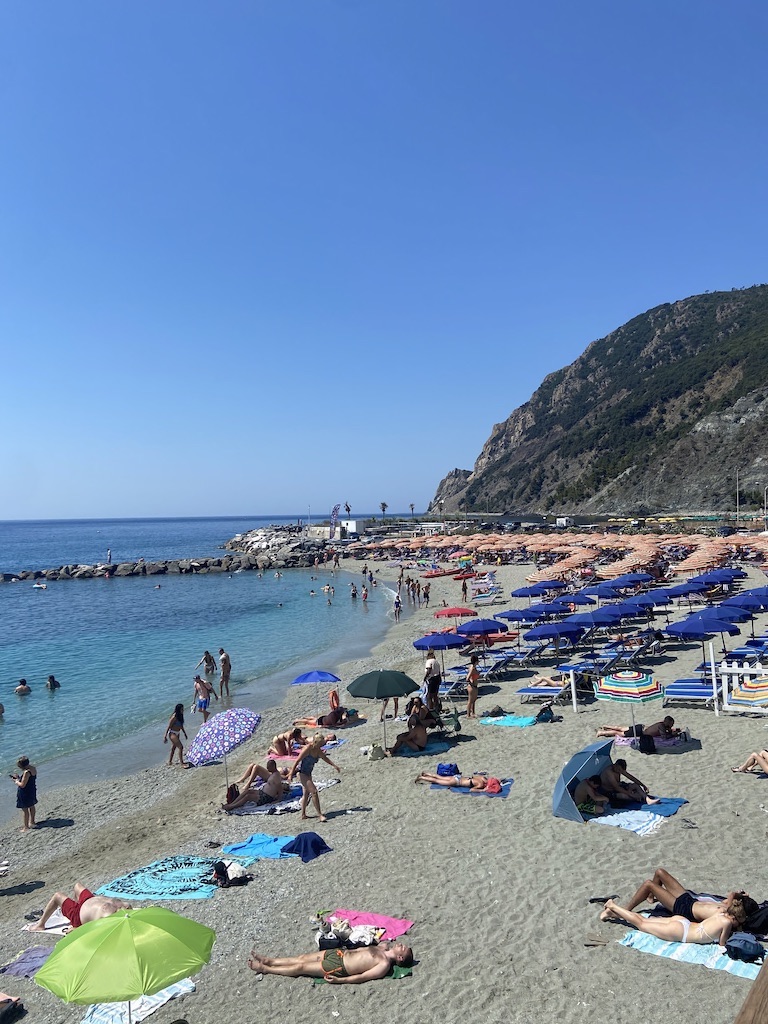 Monterosso is the best place to stay in for the beach 