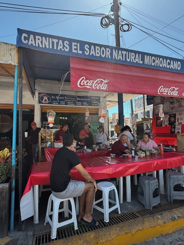 Taco stand in local market