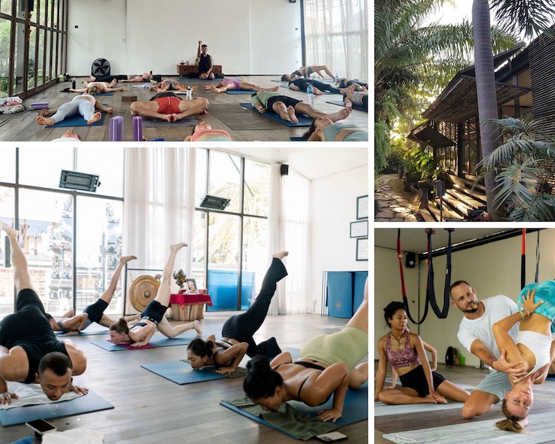 Interior views and yoga classes at Samadi
