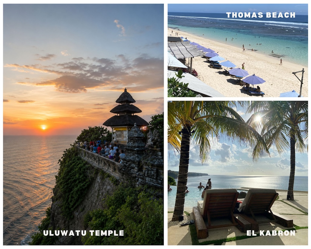Uluwatu Temple, Thomas Beach and El Kabron in Uluwatu Bali